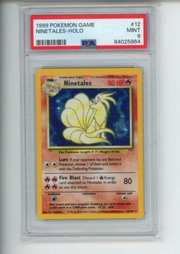 1999 Pokemon Base Set Ninetales 12102 Holo Rare Psa 9 Mint 864 Ebay