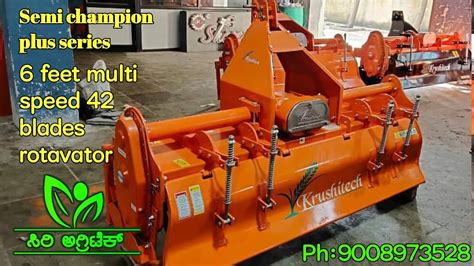 Feet Multi Speed Blades Semi Champion Plus Series Rotavator Youtube