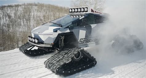 World S First Cybertruck On Tracks Plays In The Snow And It Works For