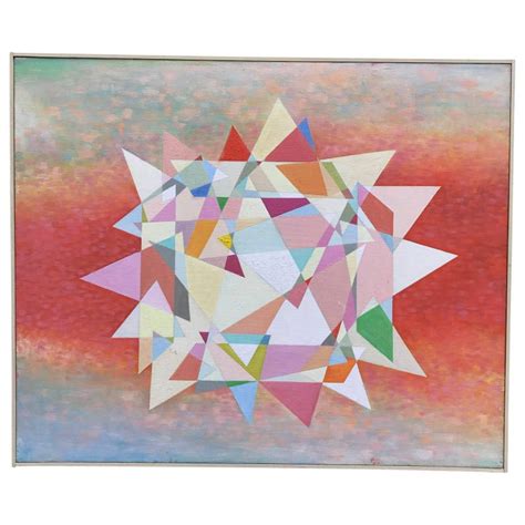 Abstract Midcentury Pastel Prism Painting For Sale At 1stdibs