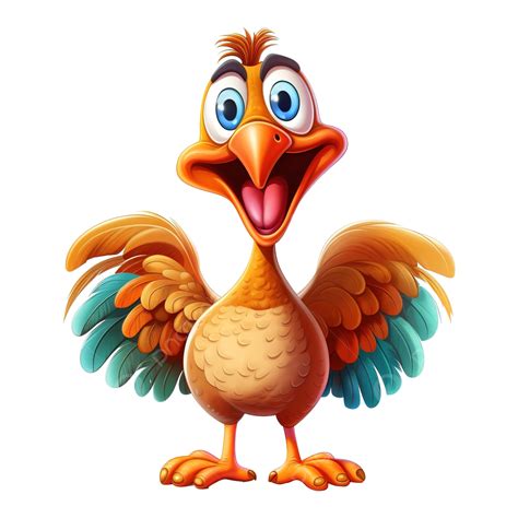 Happy Thanksgiving Cartoon Character Turkey Bird Thanksgiving Turkey