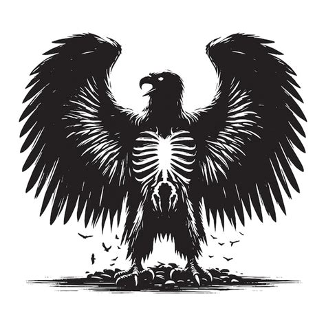 Silhouette Of Eagle Filled With Vintage Horror Movie Poster In Rough