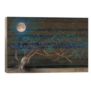 Glowing Midnight Tree Print On Wood By Ashvin Harrison Multi Color