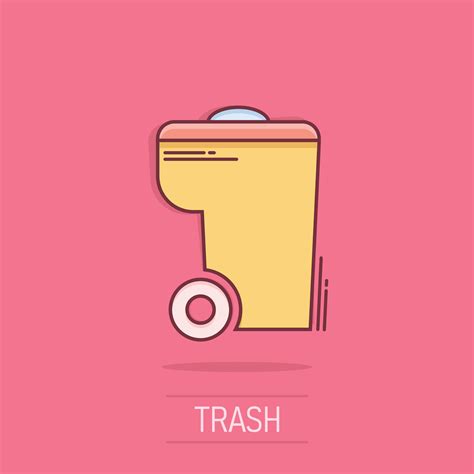 Icono De Basura De Papelera En Estilo Cómico Pictograma De Ilustración