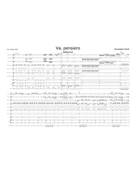 Va Pensiero Nabucco Verdi Sheet Music For Piano Clarinet In B Flat