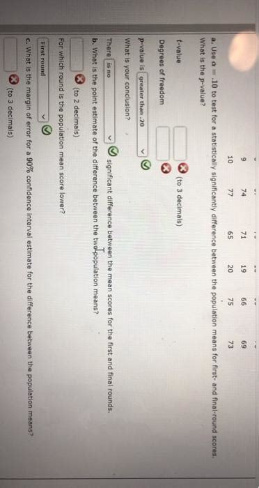 Solved Scores In The First And Fourth Final Rounds For A Chegg