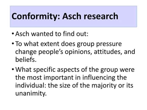 Conformity Asch Line Experiments Ppt