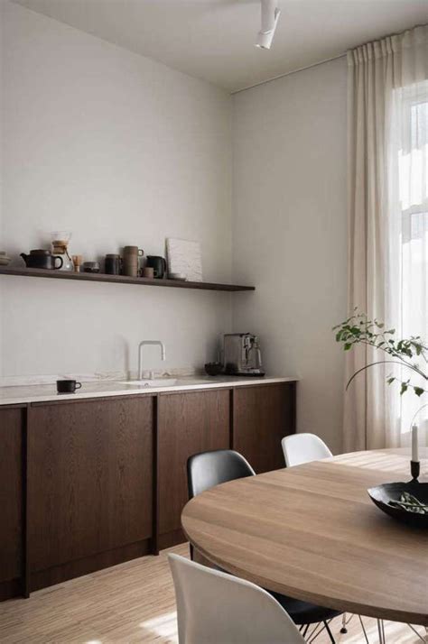 Norwegian Home With White Walls And A Dark Wood Kitchen Dark Wood