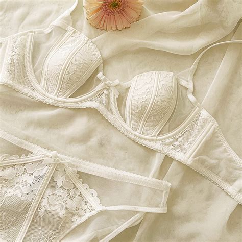 Women S Underwear Set Lace Panties Thin Cup Bra Gathered Lingerie High Quality Cup Wire