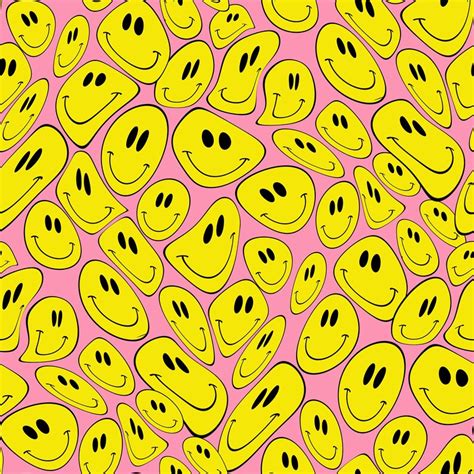 Smiley Face Seamless Repeat Pattern Commercial Use Ok Etsy