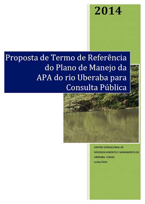 Pdf Proposta De Termo De Refer Ncia Do Plano De Manejo Da Apa A