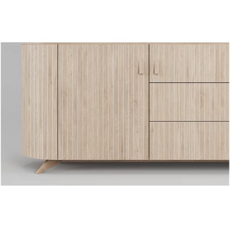 Тумба деревянная овальная с 3 ящиками и дверцами беленый дуб Eclipse ...