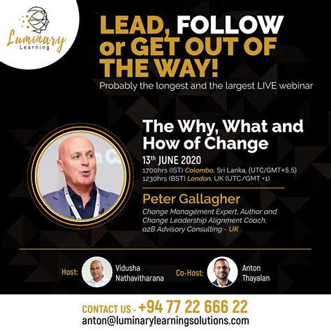 Keynote Speaking Peter F Gallagher Leadership Of Change