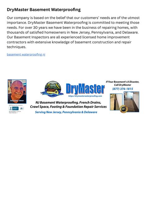 Ppt Drymaster Basement Waterproofing Powerpoint Presentation Free