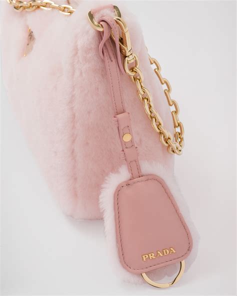 Orchid Pink Prada Re Edition Shearling Mini Bag Prada