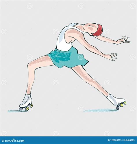 Atleta Del Patinaje Sobre Ruedas Dibujo De La Mano Ilustraci N Del