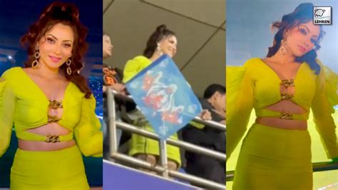 Urvashi Rautela At DC Vs MI Match In A Bold Neon Green Dress