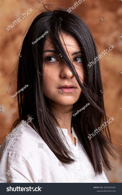 Portrait Beautiful Italian Brunette Girl On Stock Photo 2201629201 Shutterstock