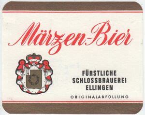 Drink Label Märzen Bier Schlossbrauerei Ellingen Germany Federal