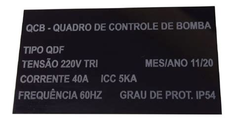 Placa Acr Lico P Painel El Trico X Mm Prova D Gua Mercadolivre