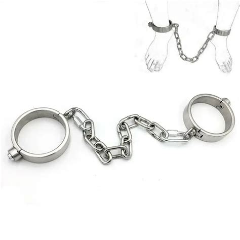 Heavy Weight Stainless Steel Ankle Cuffs Shackles Bondage Slave Cuffs