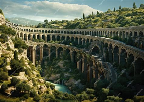 Premium Ai Image The Ancient Roman Aqueducts A Testament To Roman