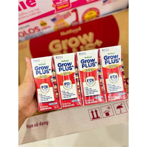 [Mẫu mới]Thùng sữa pha sẵn Grow plus đỏ Nutifood 180ml | Shopee Việt Nam