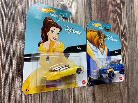 Hot Wheels NIB Belle And Beast Hot Wheels Character Cars Disney Hot Wheels Mattel Cars