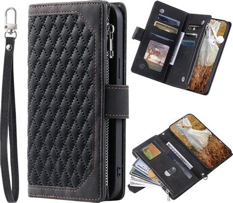 Motorola E13 Phone Case Zipper Pocket Flip Shockproof Leather Folio