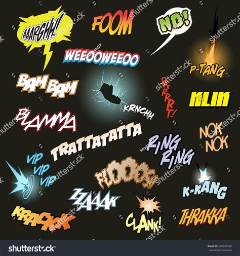 Vector Comic Book Sound Effects Onomatopoeia Stock Vector Royalty Free 568740568 Shutterstock