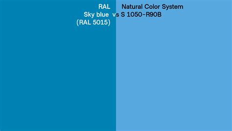 RAL Sky Blue RAL 5015 Vs Natural Color System S 1050 R90B Side By