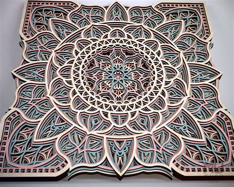 M06 Multilayer Mandala Dxf File Laser Cut Dxf Mandala Wall Etsy