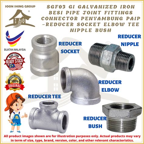 Sgf Gi Galvanized Iron Besi Pipe Joint Fittings Connector Penyambung