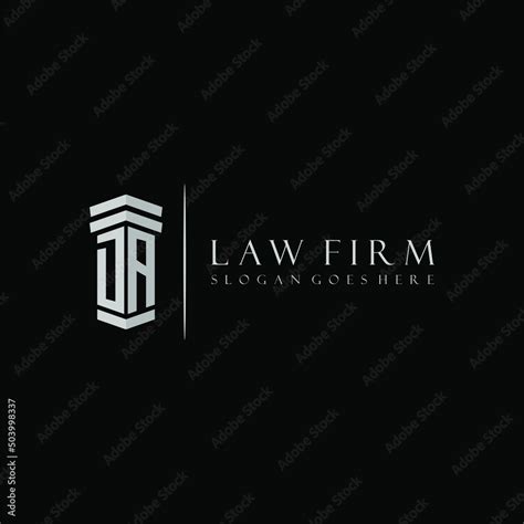 Da Initial Monogram Logo Lawfirm With Pillar Design Stock Vector