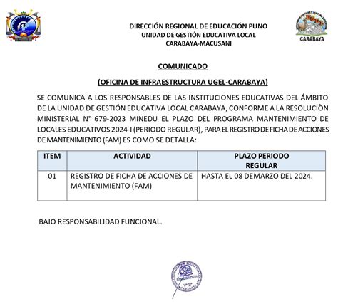 Comunicado Desde La Oficina De Infraestructura Sobre El Programa De