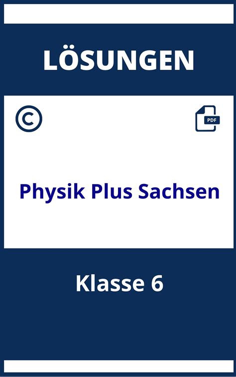 Physik Plus Klasse 6 Lösungen Sachsen
