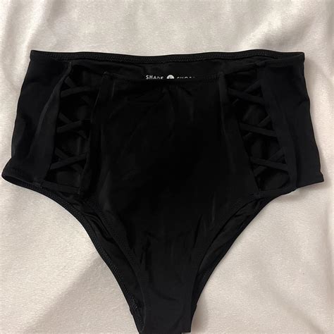 Shade Shore Women S Black Bikini And Tankini Bottoms Depop