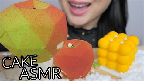 Cake Asmr Apple Mango And Cloud Mini Cakes No Talking Soft Eating