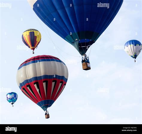 Hot Air Balloons Rising During Mass Ascension At Albuquerque