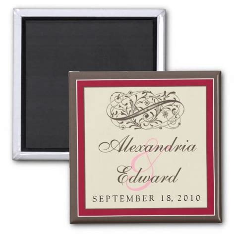 Simply Elegant Wedding Favor Magnet Cranberry Magnet Zazzle