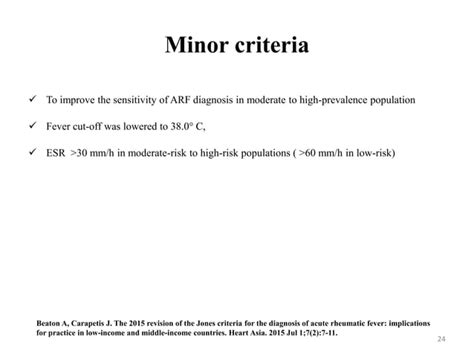 2015 Jones criteria for the diagnosis of rheumatic fever | PPT