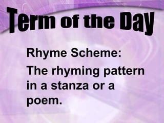 Rhyme scheme | PPT