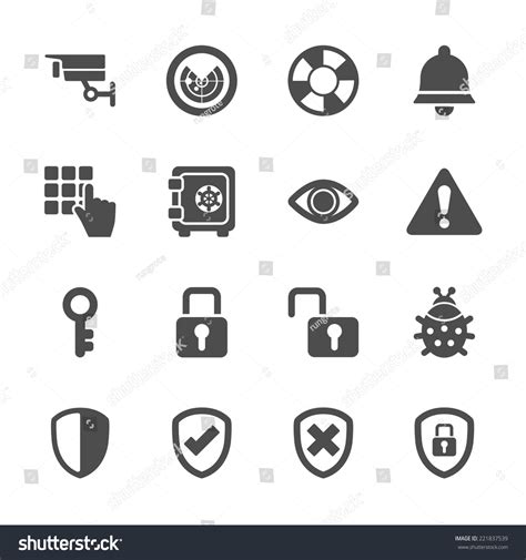 Security Icon Set 2 Vector Eps10 Stock Vector (Royalty Free) 221837539 ...