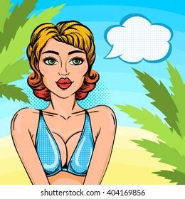 Pop Art Retro Bikini Woman On Stock Vector Royalty Free Shutterstock