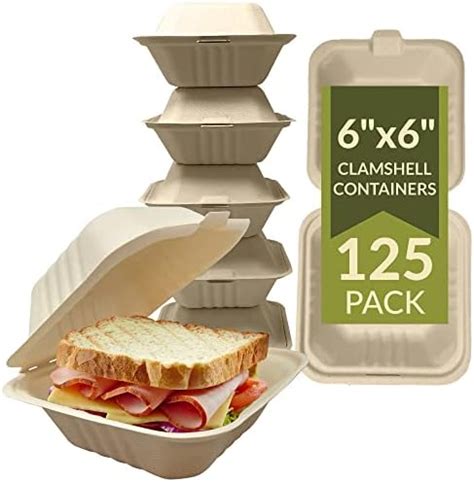 Amazon Greensight Compostable Take Out Food Container 8X8 100