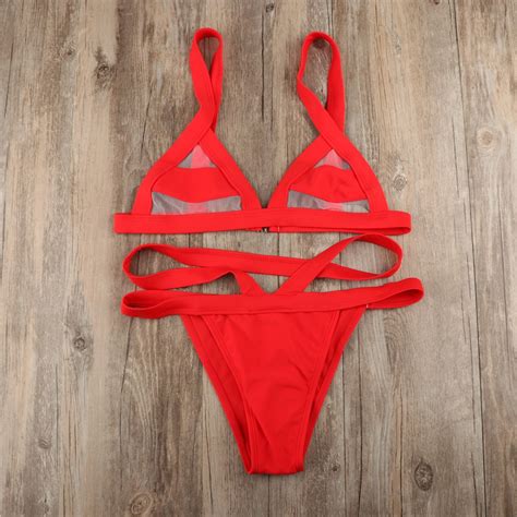 Sexy Sheer Tulle Bikini Set Wetsuitsbuy