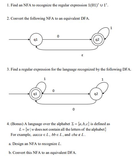 Solved 1 Find An NFA To Recognize The Regular Expression Chegg