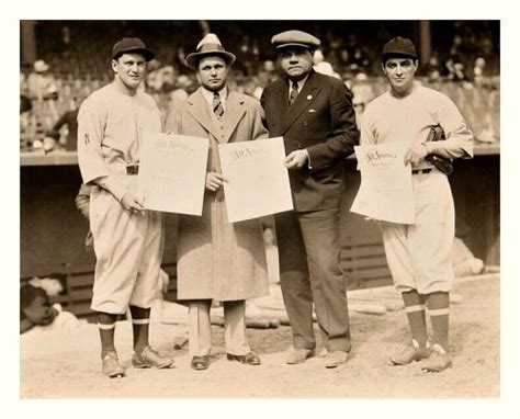 Babe Ruth Presents Awards At The Fall Classic World Series Polo Grounds New York L R