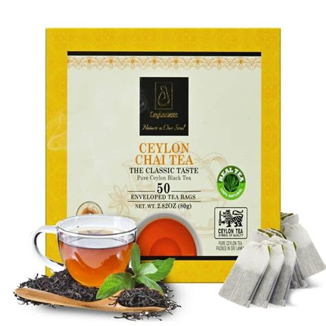Ceylonzon Chai Tea Classic Taste, Spiced Ceylon Black Tea Bags, Foil ...