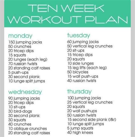 10 Week Workout Plan 😁 - Musely